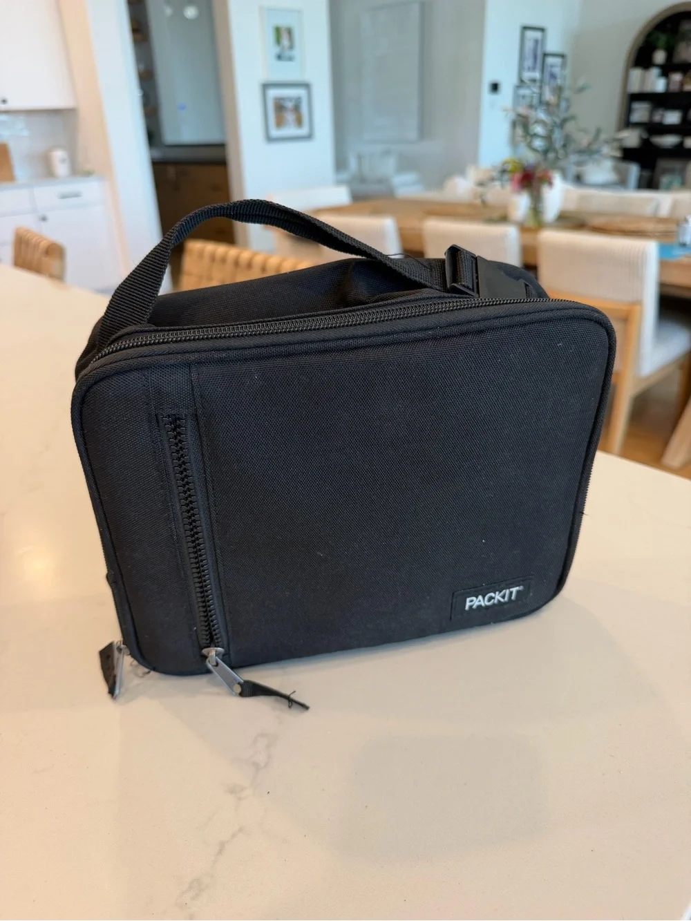 PackIt Insulated Black Lunch Bag with Carry Handle